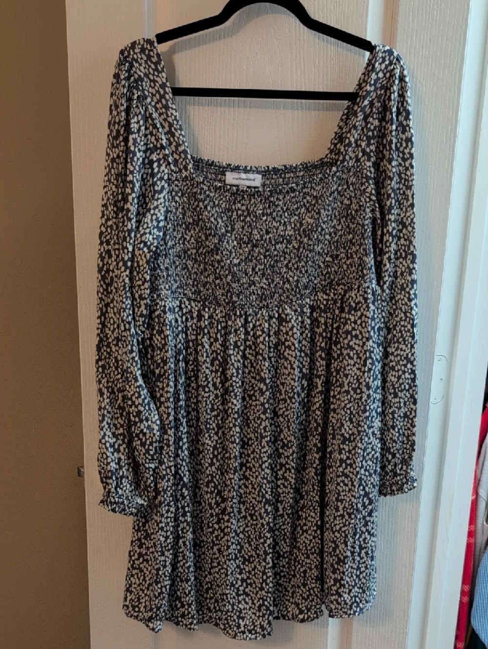 Motherhood Blue and White Floral Maternity Dress